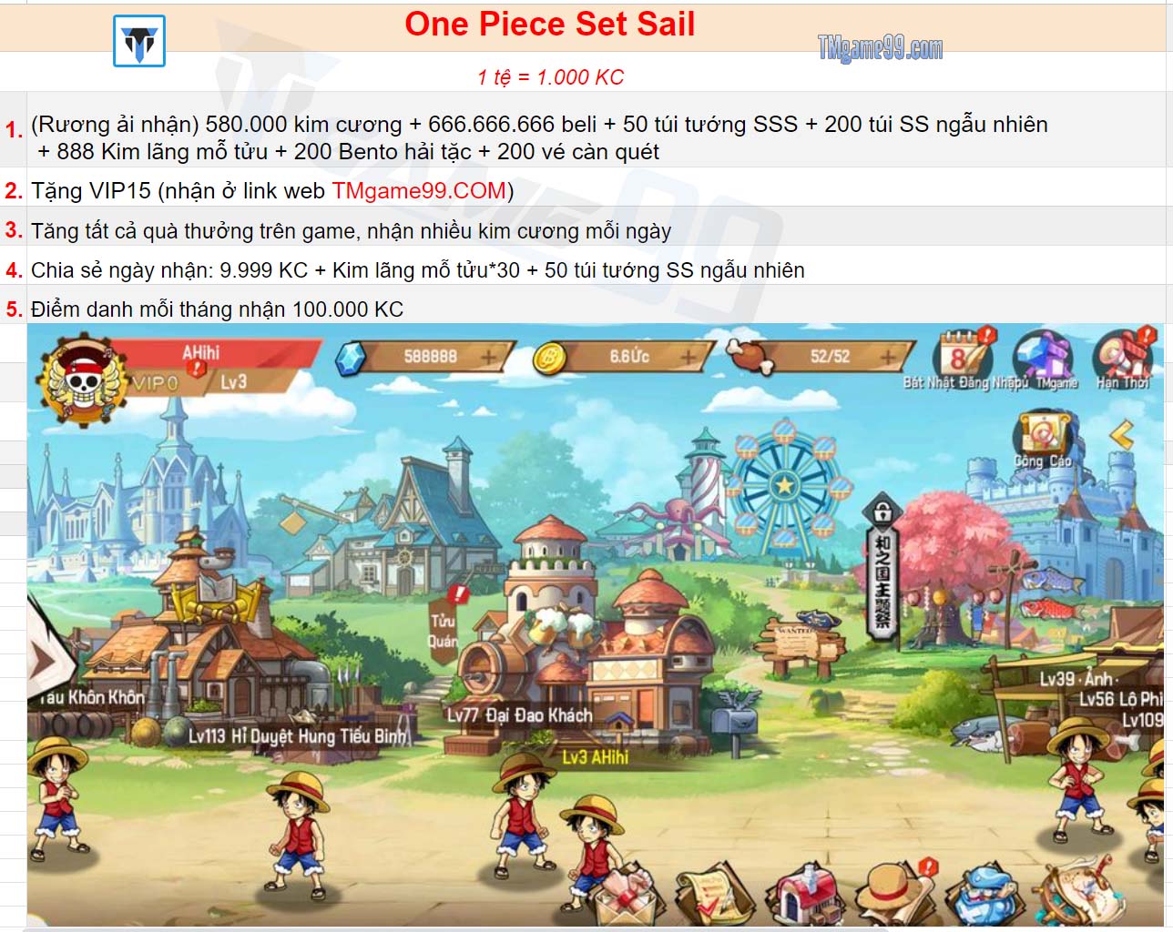 Tmgame99 One Piece Set Sail Chia Se