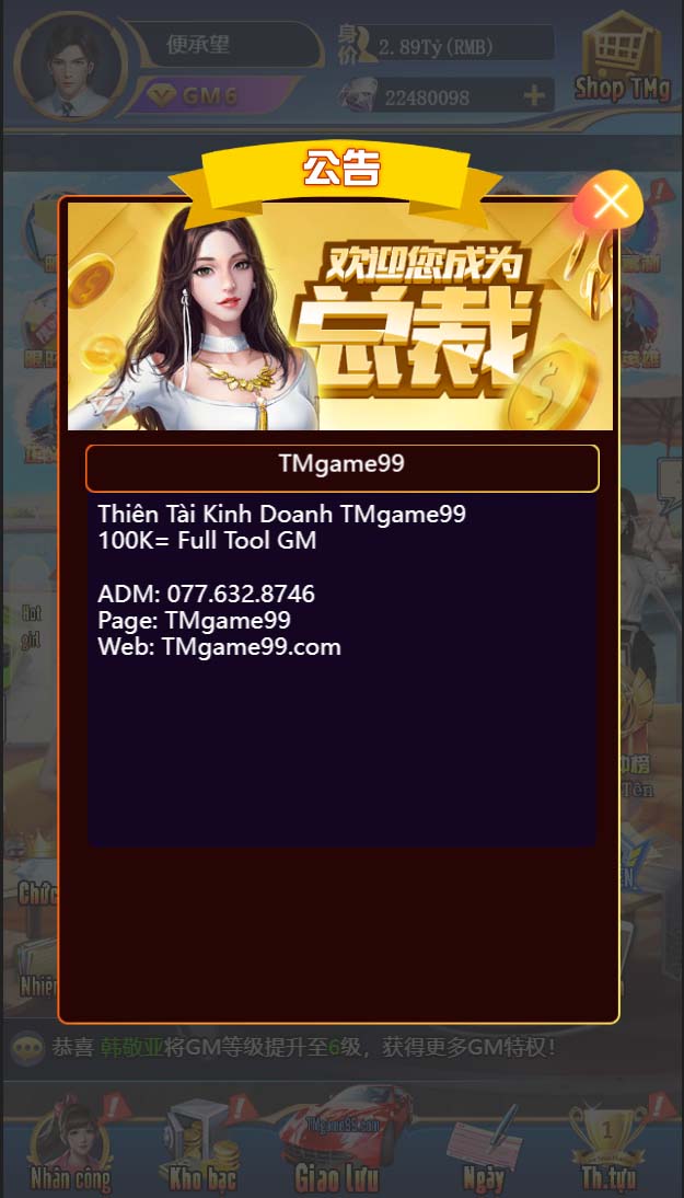 Thiên Tài Kinh Doanh H5- Việt Hóa Gm Tool - Tm Game 99