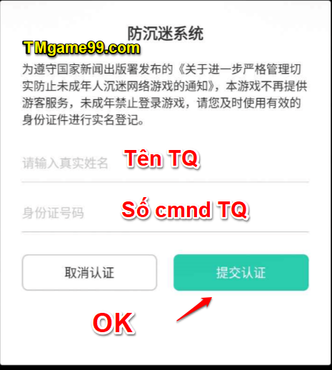 Tmgame99 App 5535 Xác Minh Danh Tính