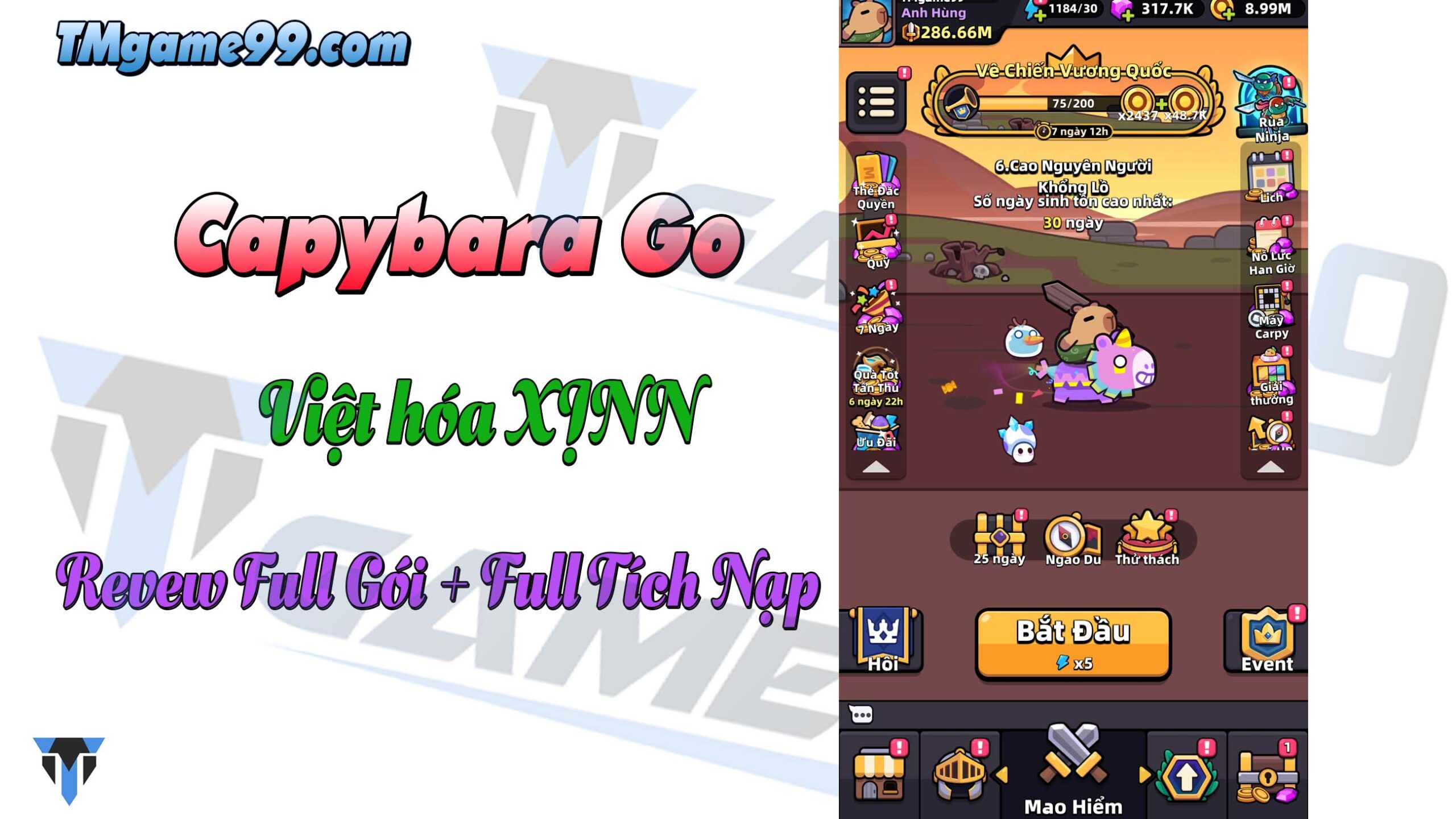 Tmgame99 Capybara Go Full Goi Banner